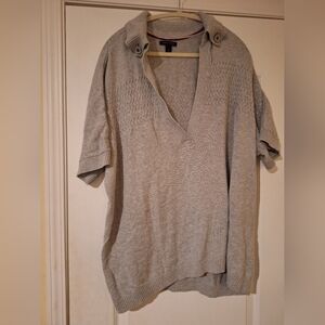 Womens Plus 2X‎ Tommy Hilfiger Gray Short Sleeve Sweater